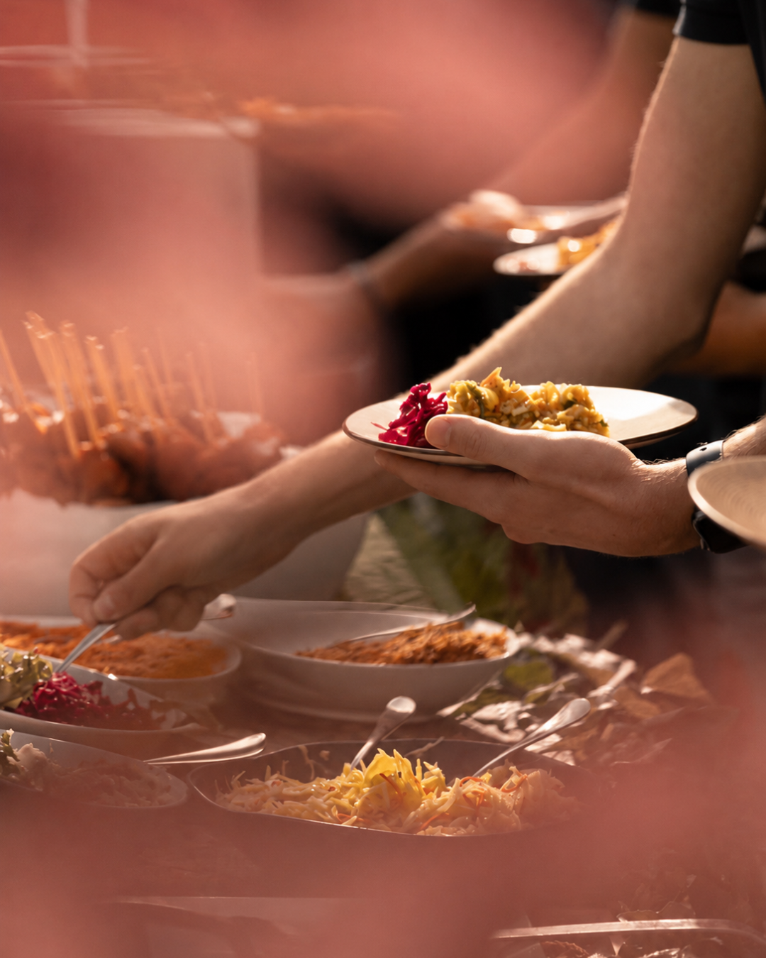 Savri buffet serving line at a private party